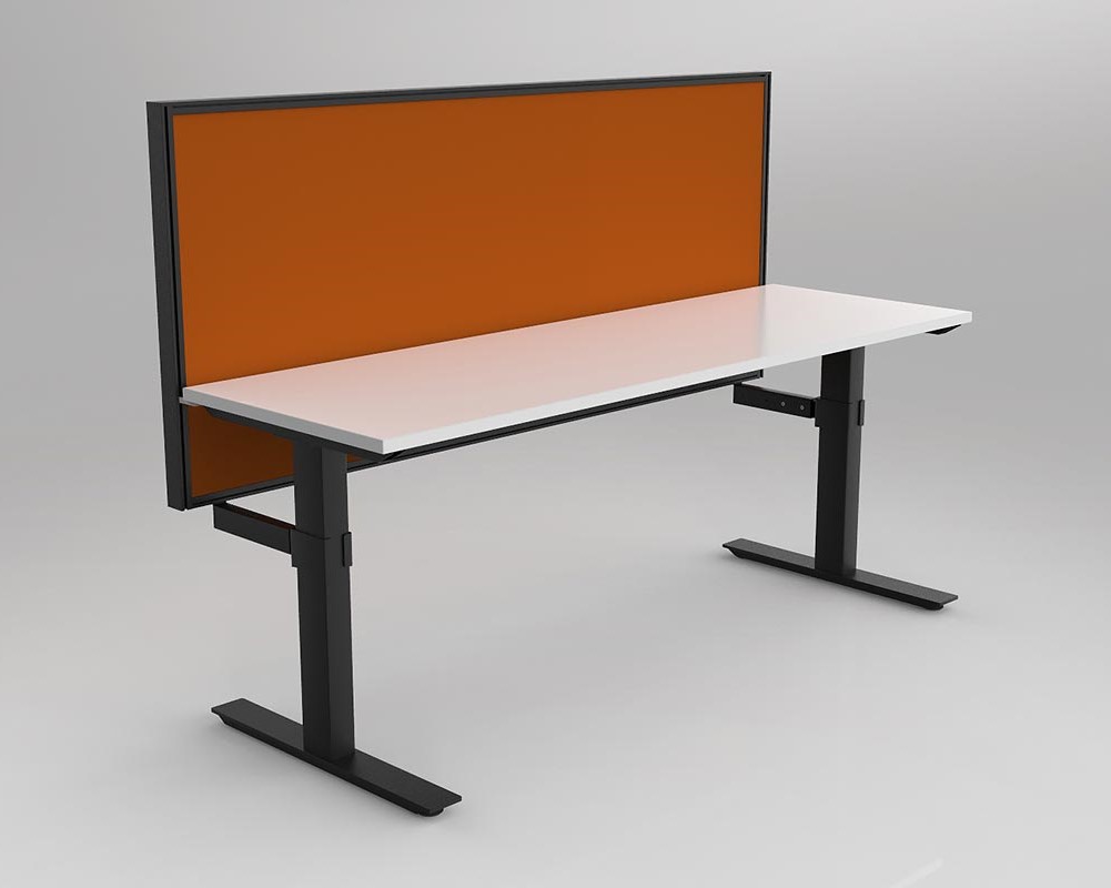 Agile Fixed Height Workstation - rectangle leg - with Studio 50 Screen